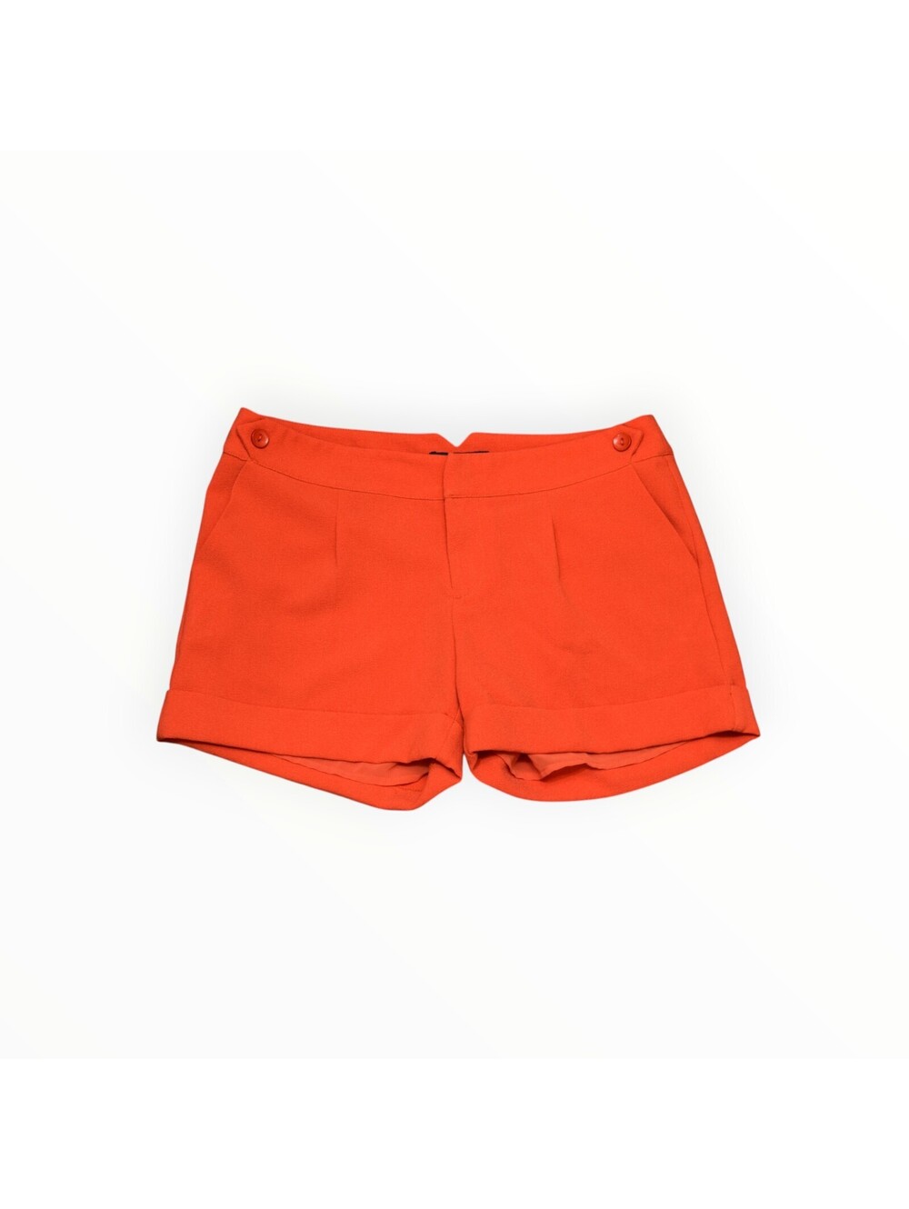 THML Orange Tailored Cuffed Dress Shorts Women's Large Lined Boutique